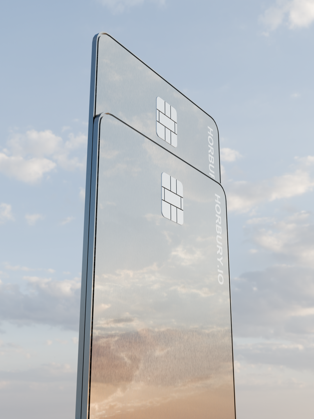 3D reflective card render